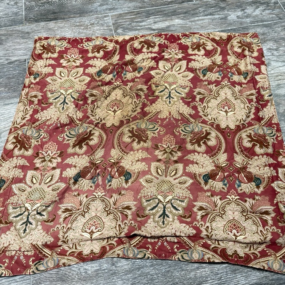 RALPH LAUREN JARDINIERE RED/GOLD SATEEN Euro Square Pillow Paisley Sham